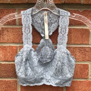 Intimately Free People Gray Lace Bralette Wireless sz XS